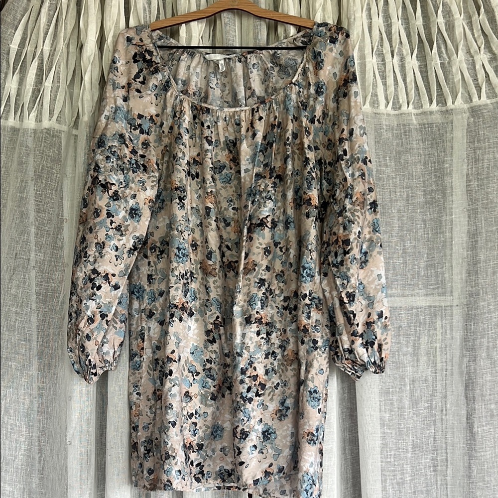 H&M Multicolored Long Sleeve Bishop Dress